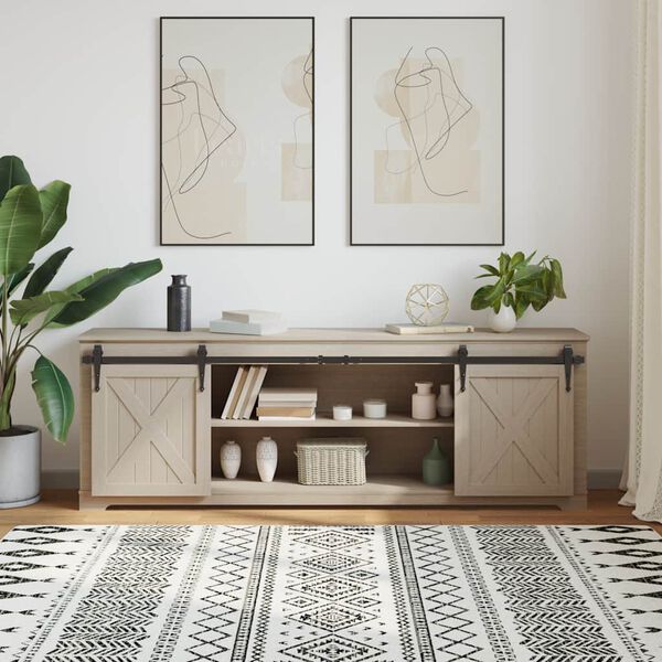 vidaXL Kit de puerta corredera de armario acero carbono 183 cm