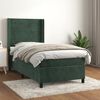 vidaXL Cama box spring con colch&oacute;n terciopelo verde oscuro 90x190 cm