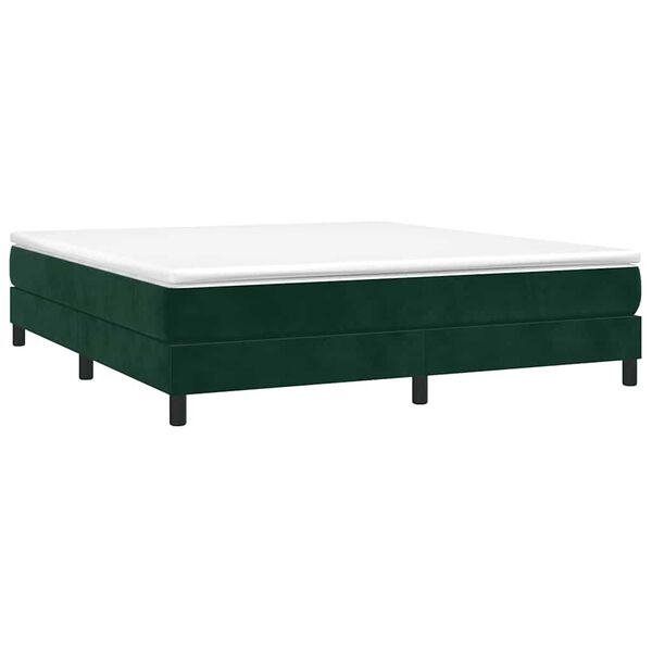 vidaXL Estructura Estructura de cama con somier terciopelo verde oscuro 160x200 cm