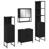 vidaXL Juego de muebles de ba&ntilde;o 4 pcs Negro Madera contrachapada