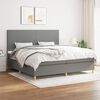 vidaXL Cama box spring con colch&oacute;n tela gris oscuro 200x200 cm