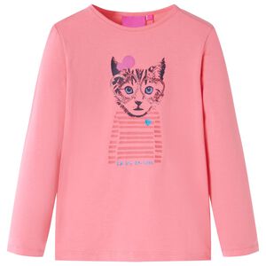 Camiseta infantil de manga larga rosa 104