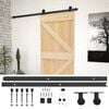 vidaXL Puerta Corredera Natural y negro 80 x 210 cm