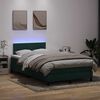 vidaXL Cama box spring con colch&oacute;n y LED terciopelo verde oscuro 120x220 cm
