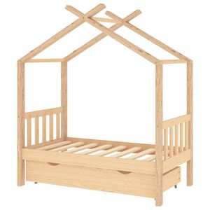 vidaXL Estructura de cama infantil con caj&oacute;n madera de pino 70x140 cm