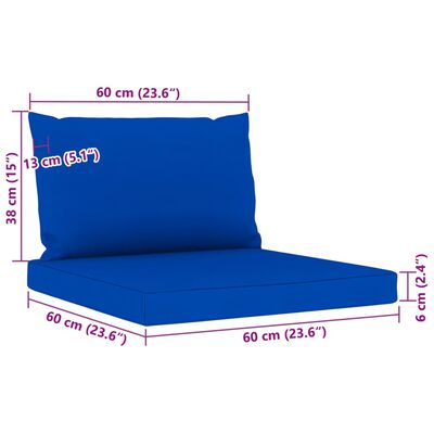 vidaXL Set de muebles de jardín 6 pzs madera impregnada cojines azules