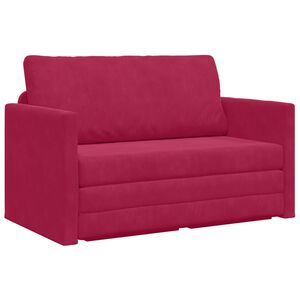 vidaXL Sof&aacute; cama Rojo vino 124 x 71 x 78 cm Terciopelo