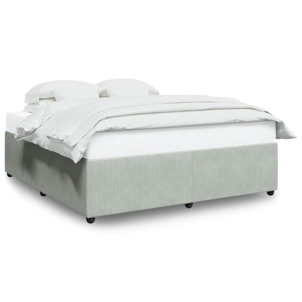 vidaXL Estructura de cama sin colch&oacute;n terciopelo gris claro 200x200 cm
