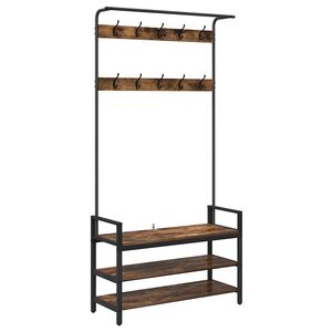 vidaXL Perchero Roble ahumado 95 x 34 x 184 cm Madera de ingenier&iacute;a