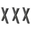 vidaXL Patas para mesa de comedor en forma de X (3 unidades), antracita, 80 x (72-73) cm, acero