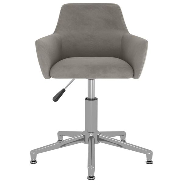 vidaXL Silla de comedor giratoria de terciopelo gris claro