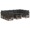 vidaXL Conjunto de sof&aacute;s de jard&iacute;n 10 uds. Gris 100 x 55 x 73 cm