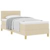vidaXL Cama tipo Box Spring con colch&oacute;n Crema 100 x 200 cm tela