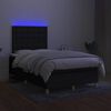 vidaXL Cama box spring con colch&oacute;n LED tela negro 120x200 cm