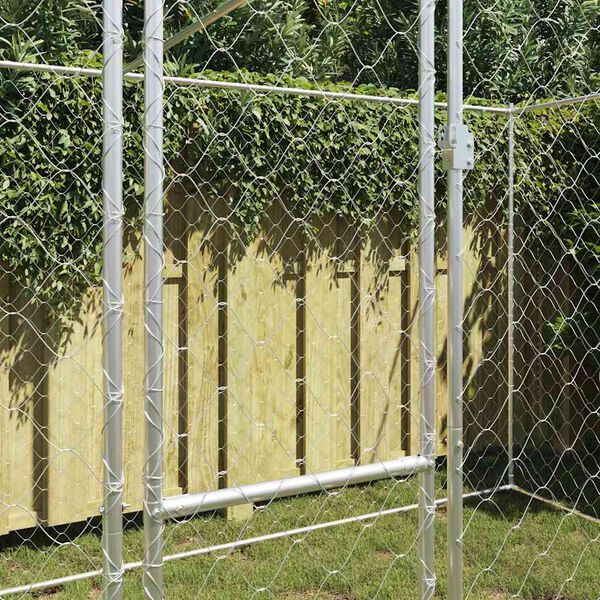 vidaXL Jaula para perro Plateado 400 x 200 x 200 cm Acero Galvanizado