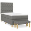 vidaXL Cama box spring con colch&oacute;n tela gris oscuro 80x200 cm