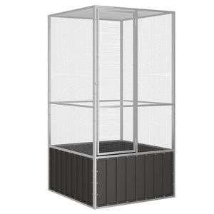 vidaXL Jaula de p&aacute;jaros acero galvanizado antracita 111x107x211,5 cm