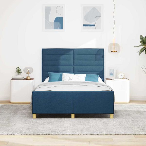 vidaXL Estructura de cama con cabecera Azul 140 x 200 cm tela
