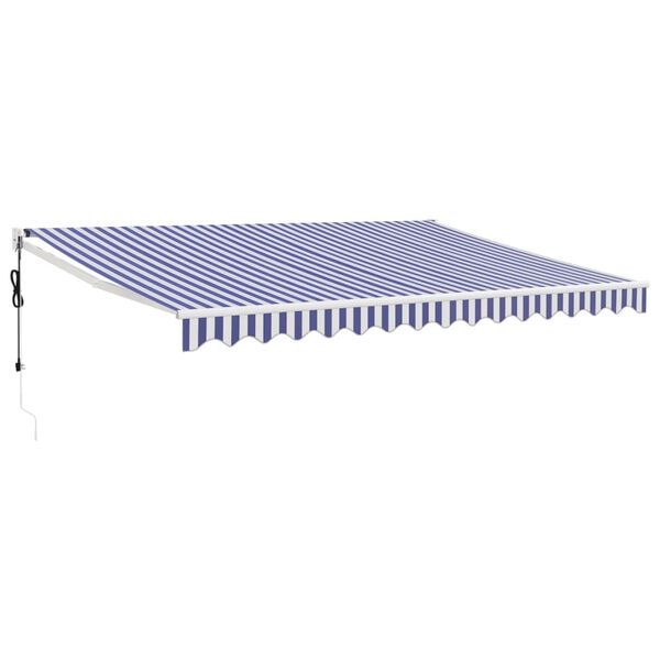 vidaXL Toldo retr&aacute;ctil autom&aacute;tico azul y blanco 4x3 m
