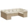 vidaXL Set de sof&aacute;s de jard&iacute;n 9 pzas con cojines rat&aacute;n sint&eacute;tico beige