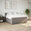vidaXL Cama box spring con colch&oacute;n tela gris taupe 200x200 cm