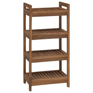 vidaXL Estante de ba&ntilde;o Natural 45 x 30 x 97 cm Madera de teca maciza