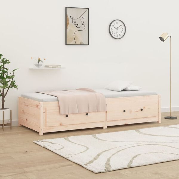 vidaXL Sof&aacute; cama sin colch&oacute;n madera maciza de pino 80x200 cm
