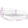 vidaXL Estructura cama sin colch&oacute;n con estribo metal negro 180x200 cm