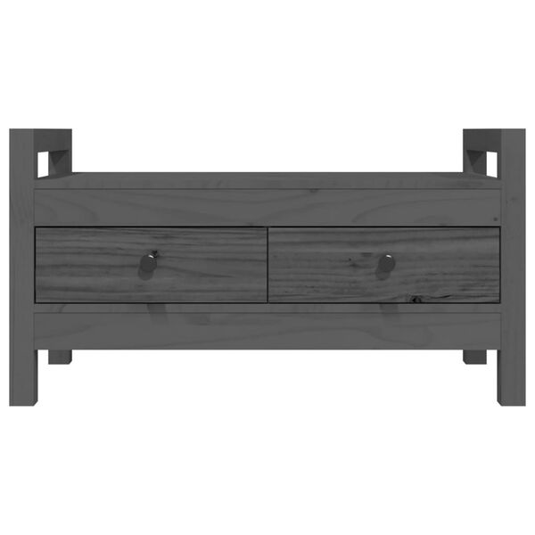 vidaXL Banco de recibidor madera maciza de pino gris 80x40x43 cm