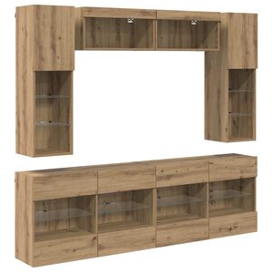 vidaXL Conjunto de mueble para TV de pared 6 pcs Roble Artesanal