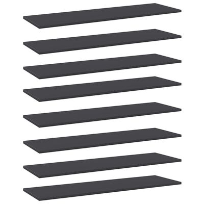 vidaXL Estantes para estantería 8 uds contrachapada gris 100x30x1,5 cm