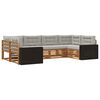 vidaXL Conjunto de sof&aacute;s de exterior 6 uds. Natural y Gris Claro