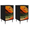vidaXL Mesa de noche BONN 2 uds. Roble Negro 36 x 33 x 61 cm