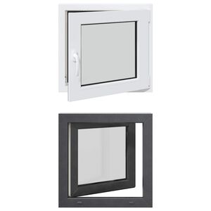 vidaXL Ventana de s&oacute;tano RISOR 50 x 50 cm PVC y vidrio Gris antracita