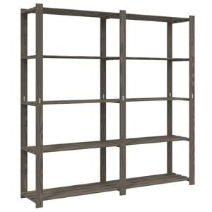vidaXL Estanter&iacute;a de 5 niveles madera maciza pino gris 170x38x170 cm