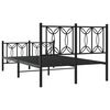 vidaXL Estructura cama sin colch&oacute;n con estribo metal negro 120x190 cm