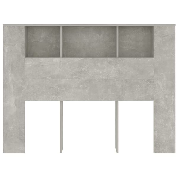 vidaXL Mueble cabecero gris hormig&oacute;n 140x18,5x104,5 cm