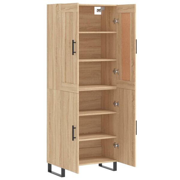 vidaXL Aparador alto madera contrachapada color roble 69,5x34x180 cm