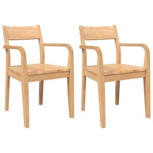 Sillas de comedor vidaXL 2 uds madera maciza natural caucho