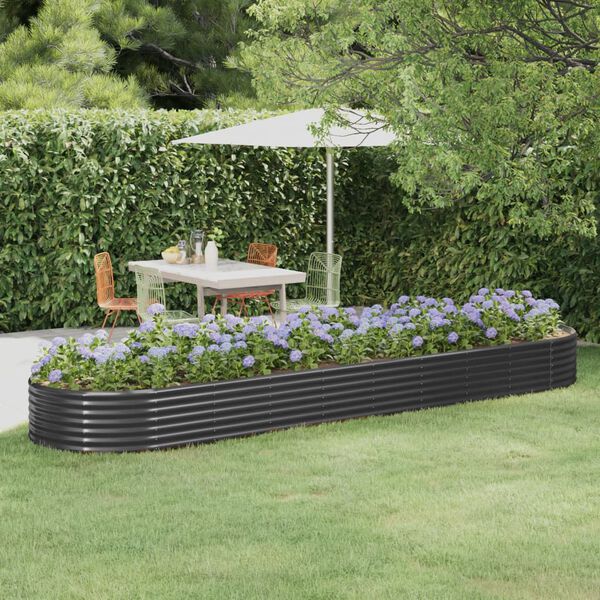 vidaXL Jardinera arriate acero galvanizado antracita 396x100x36cm
