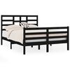 vidaXL Estructura de cama sin colch&oacute;n madera maciza negro 120x190 cm