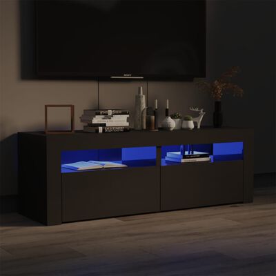 vidaXL Mueble para TV con luces LED gris brillante 120x35x40 cm