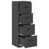 vidaXL Mueble archivador con caj&oacute;n Geom&eacute;trico Negro 45,5 x 42 x 139 cm