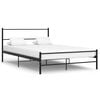 vidaXL Estructura cama con cabecero sin colch&oacute;n metal negro 160x200 cm