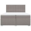 vidaXL Cama box spring con colch&oacute;n tela gris taupe 200x200 cm