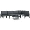 vidaXL Conjunto de sof&aacute;s de jard&iacute;n 6 uds. Negro Acero
