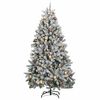 vidaXL &Aacute;rbol de Navidad artificial con bisagras 300 LED y bolas 180 cm