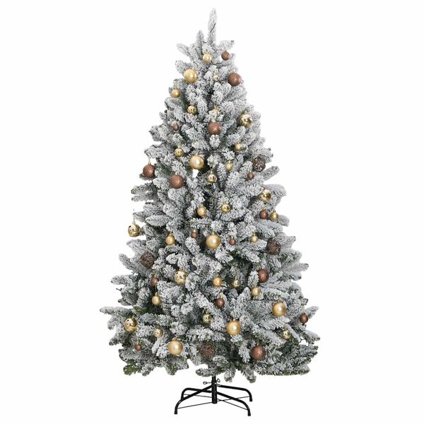 vidaXL &Aacute;rbol de Navidad artificial con bisagras 300 LED y bolas 180 cm