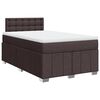 vidaXL Cama box spring con colch&oacute;n tela marr&oacute;n oscuro 120x190 cm