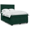 vidaXL Cama box spring con colch&oacute;n terciopelo verde oscuro 140x200 cm